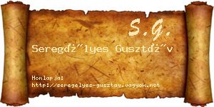 Seregélyes Gusztáv névjegykártya